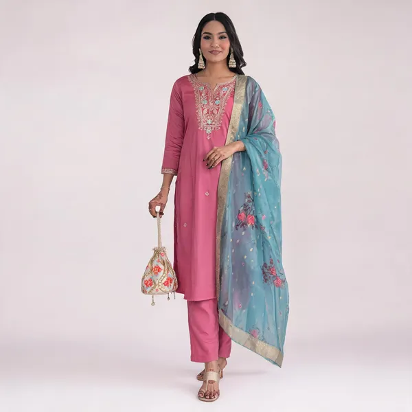 Pink_Viscose_Silk_Straight_Embroidered_Kurta_Set_For_Women