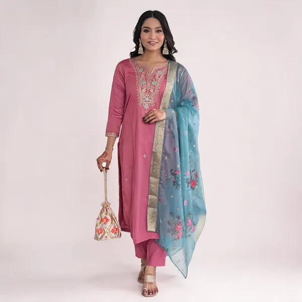 Pink_Viscose_Silk_Straight_Embroidered_Kurta_Set_For_Women