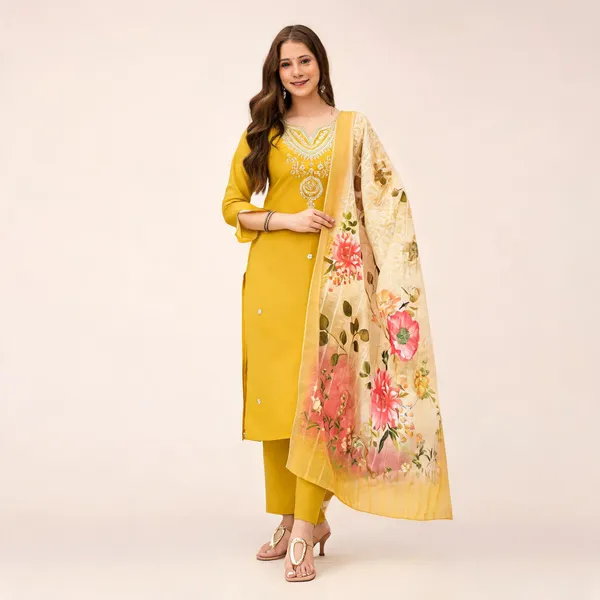 Yellow_Viscose_Straight_Embroidered_Kurta_Pant_Dupatta_Set_For_Women
