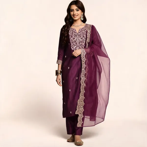 Purple_Chanderi_Straight_Zari_Embroidered_Kurta_Set_For_Women