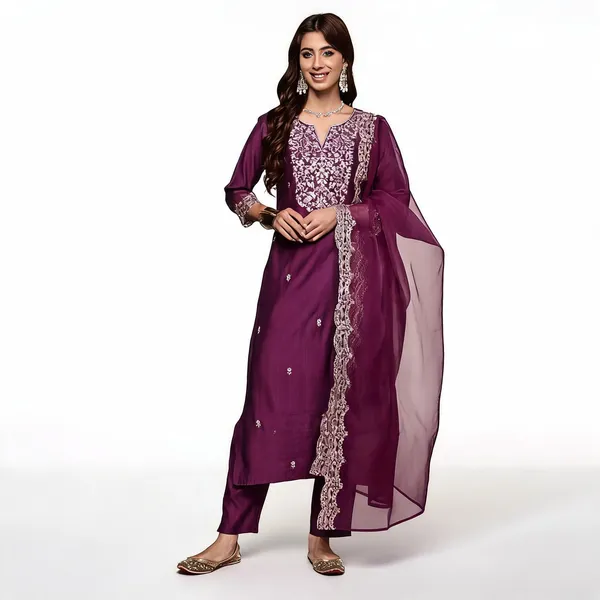 Purple_Chanderi_Straight_Zari_Embroidered_Kurta_Set_For_Women