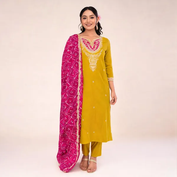 Yellow_Cotton_Straight_Printed_Kurta_Set_For_Women