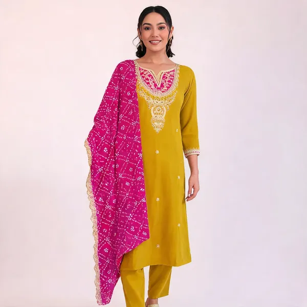 Yellow_Cotton_Straight_Printed_Kurta_Set_For_Women