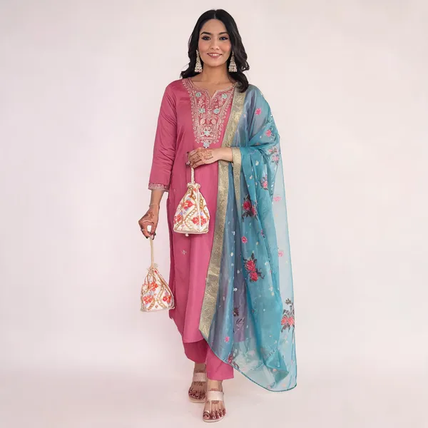 Pink_Viscose_Silk_Straight_Embroidered_Kurta_Set_For_Women