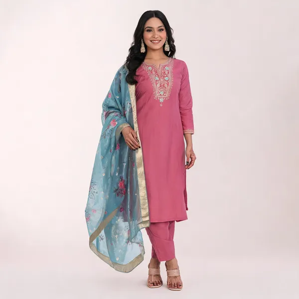 Pink_Viscose_Silk_Straight_Embroidered_Kurta_Set_For_Women