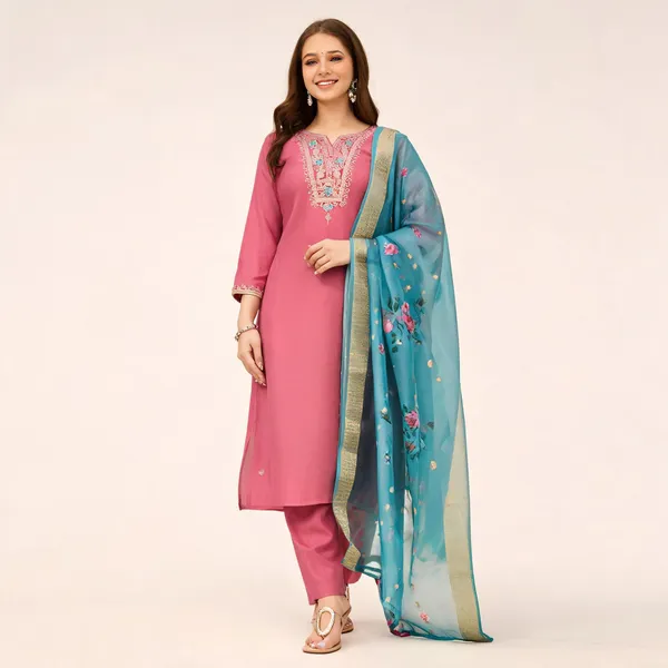 Pink_Viscose_Silk_Straight_Embroidered_Kurta_Set_For_Women