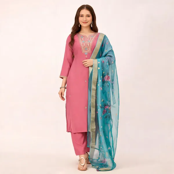 Pink_Viscose_Silk_Straight_Embroidered_Kurta_Set_For_Women