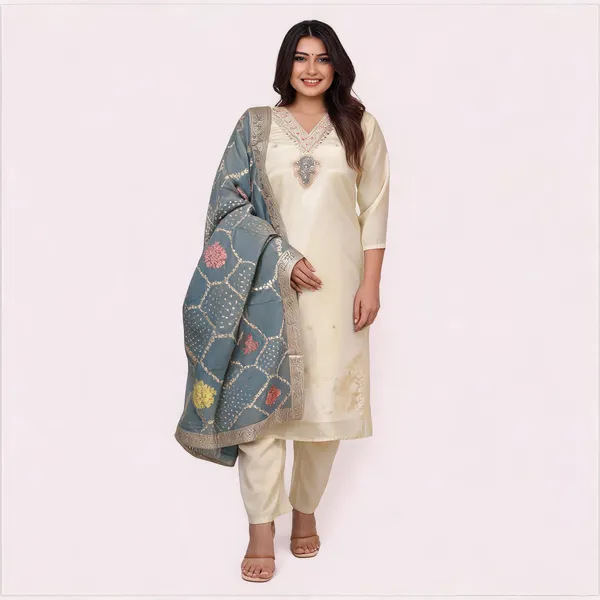 White_Cotton_Straight_Printed_Kurta_Set_For_Women