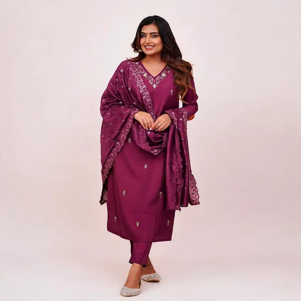 Purple_Georgette_Straight_Embroidered_Kurta_Set_For_Women