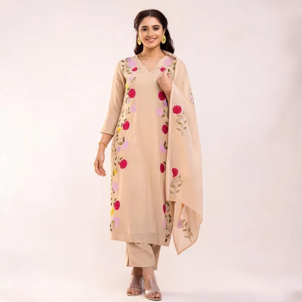 Cream_Cotton_Straight_Floral_Embroidered_Kurta_Set_For_Women