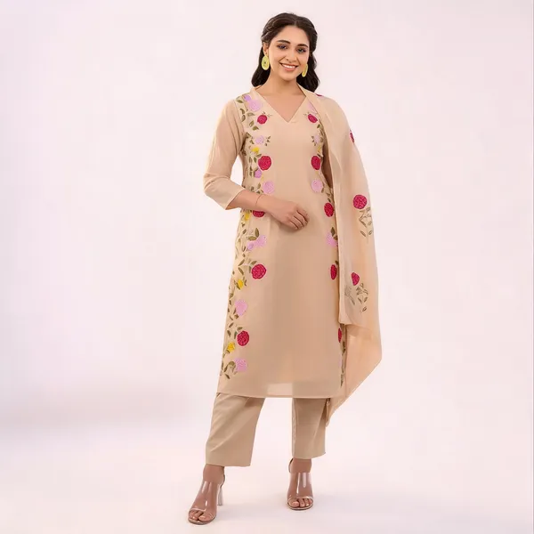 Cream_Cotton_Straight_Floral_Embroidered_Kurta_Set_For_Women