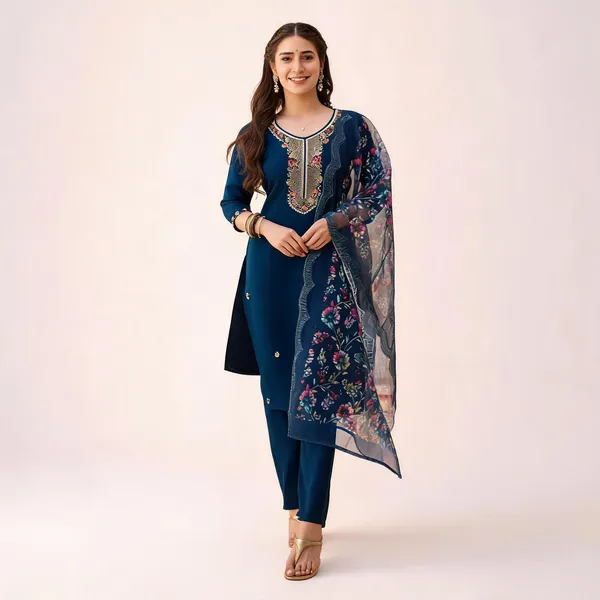 Navy_Blue_Viscose_Chanderi_Embroidered_Straight_Kurta_Set_For_Women