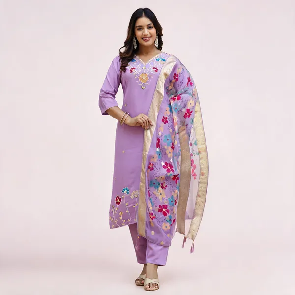 Lavender_Cotton_Floral_Embroidered_Straight_Kurta_Set_For_Women