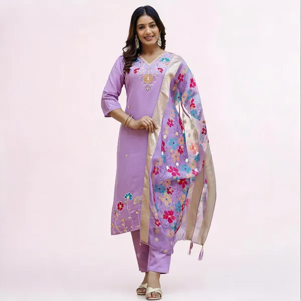 Lavender_Cotton_Floral_Embroidered_Straight_Kurta_Set_For_Women