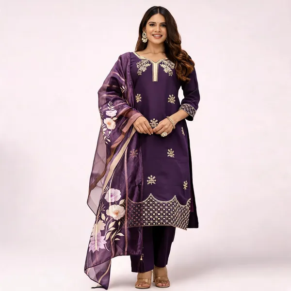 Purple_Cotton_Embroidered_Kurta_Trouser_Dupatta_Set_For_Women