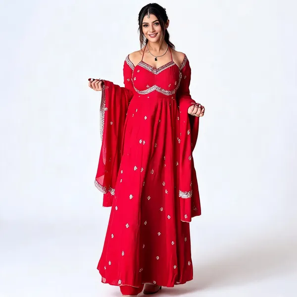 Red_Gmy_Silk_Embroidered_Anarkali_Kurta_Bottom_Dupatta_Set_For_Women