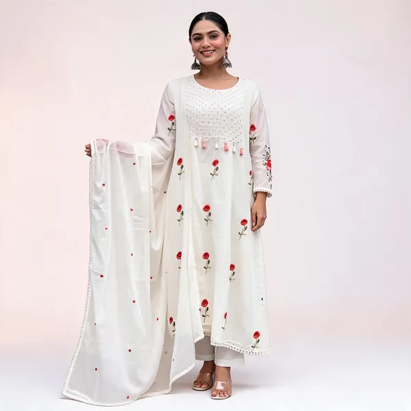 White_Silk_Blend_Straight_Embroidered_Kurta_Set_For_Women