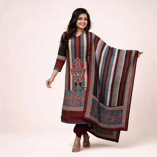 Multicolor_Rayon_Straight_Printed_Kurta_Set_For_Women