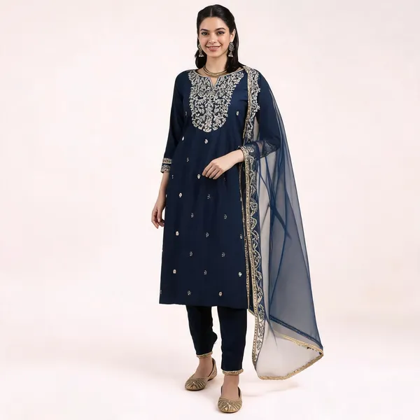 Blue_Chanderi_Embroidered_Straight_Kurta_Set_For_Women