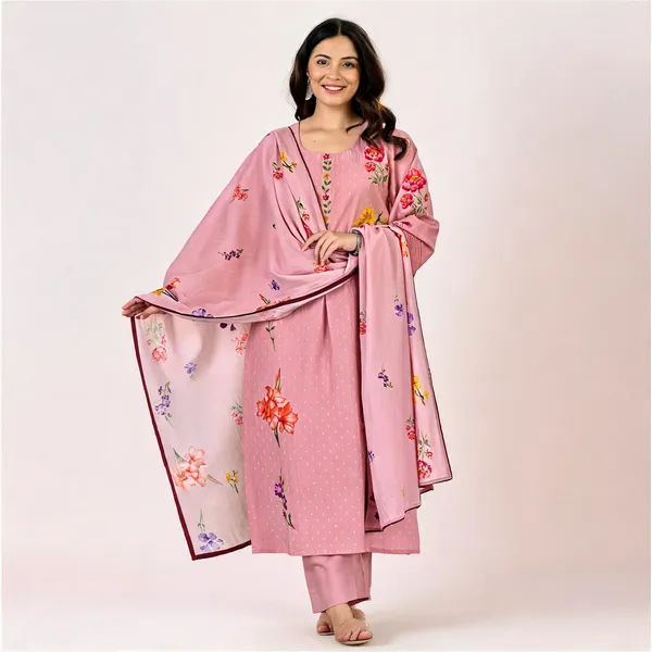 Pink_Chanderi_Butti_Printed_Straight_Kurta_Set_For_Women