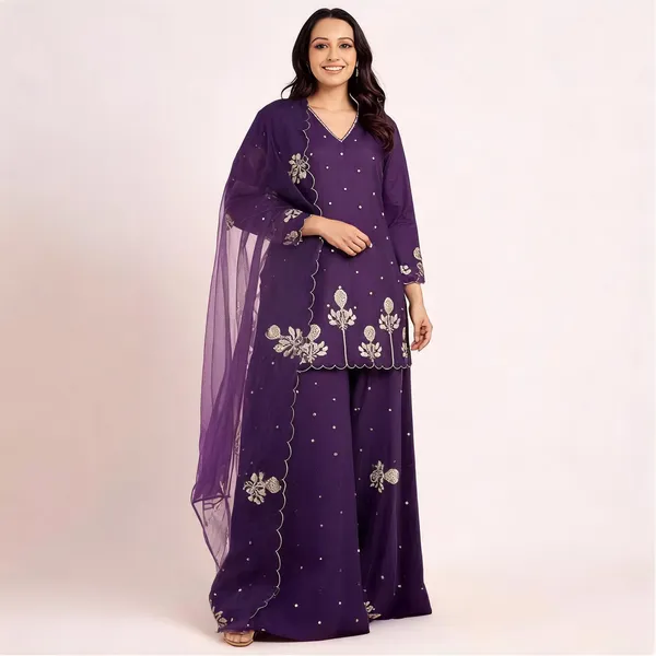 Purple_Chanderi_Silk_Anarkali_Zari_Embroidered_Kurta_Set_For_Women