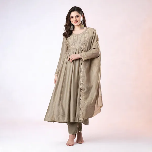 Beige_Cotton_Anarkali_Zari_Embroidered_Kurta_Set_For_Women