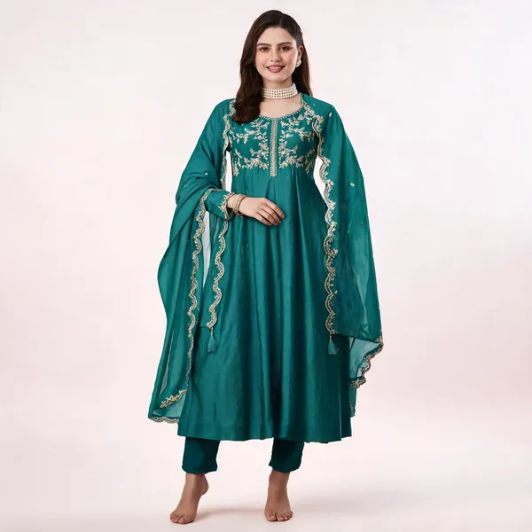 Beige_Cotton_Anarkali_Zari_Embroidered_Kurta_Set_For_Women