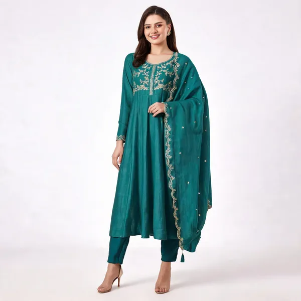 Beige_Cotton_Anarkali_Zari_Embroidered_Kurta_Set_For_Women