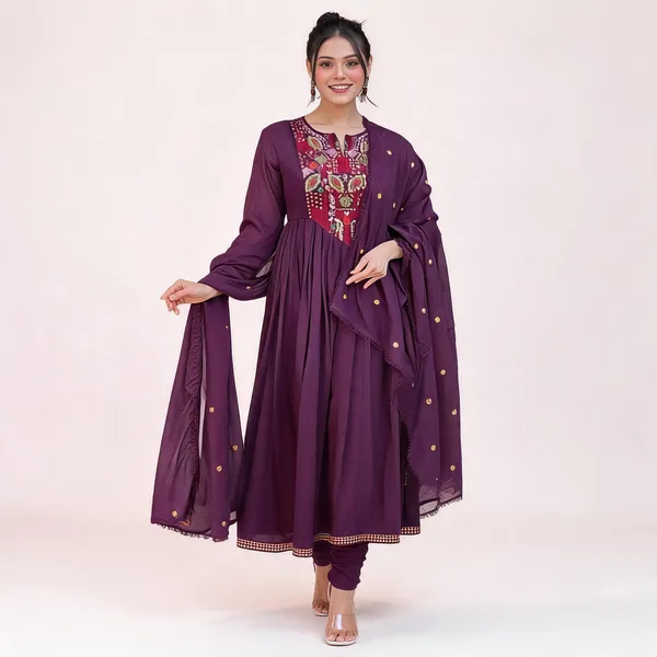 Purple_Chanderi_Embroidered_Anarkali_Kurta_Set_For_Women