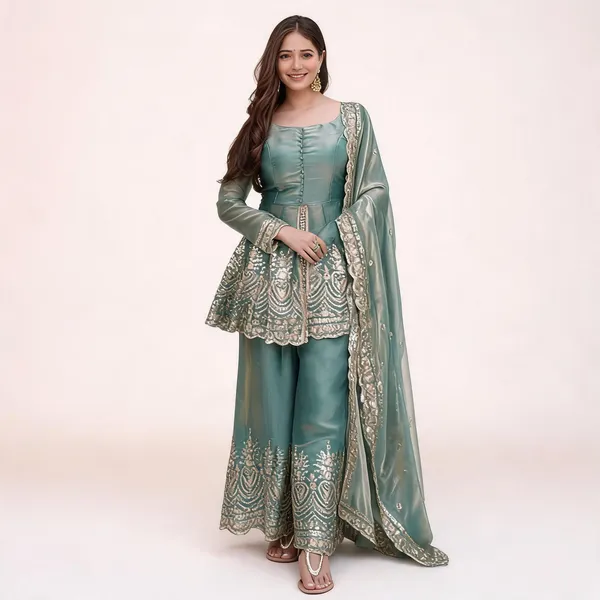 Green_Fandy_Silk_Anarkali_Embroidered_Kurta_Set_For_Women