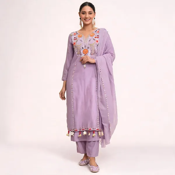 Light_Blue_Chanderi_Straight_Embroidered_Kurta_With_Pant_&_Dupatta_For_Women