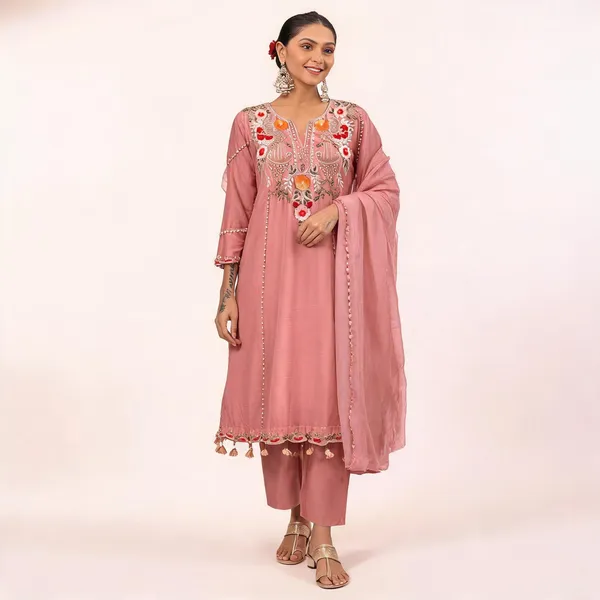 Pink_Cotton_Flared_Anarkali_Printed_Kurta_Set_For_Women