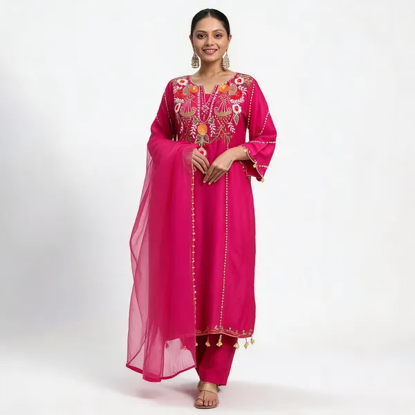 Pink_Cotton_Embellished_Anarkali_Kurta_With_Pant_&_Dupatta_For_Women