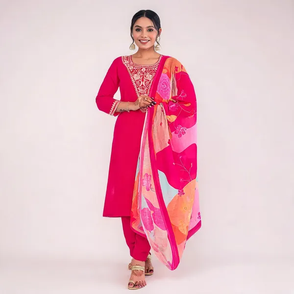 Pink_Cotton_Printed_Kurta_Set_For_Women