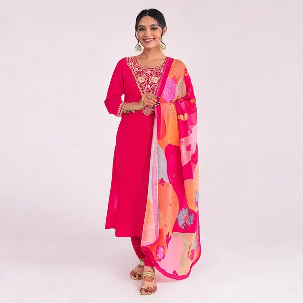 Pink_Cotton_Printed_Kurta_Set_For_Women