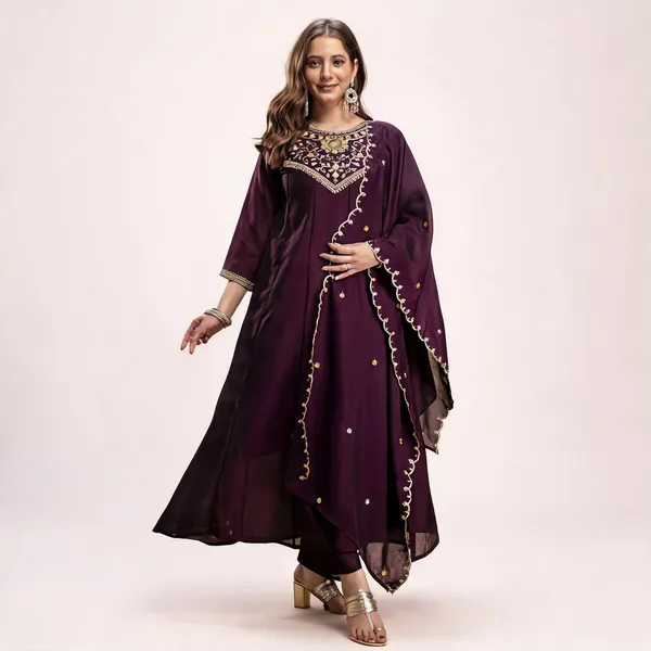 Purple_Vichitra_Silk_Straight_Embroidered_Kurta_Set_For_Women