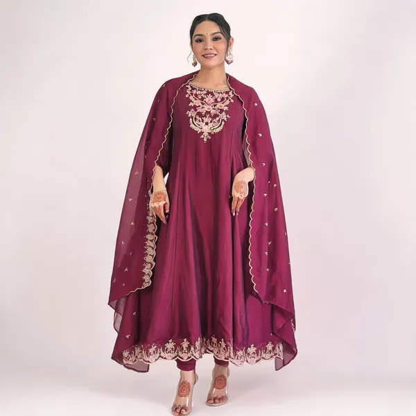 Purple_Vichitra_Silk_Straight_Embroidered_Kurta_Set_For_Women