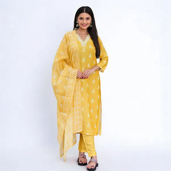 Yellow_Cotton_Straight_Embroidered_Kurta_Set_For_Women