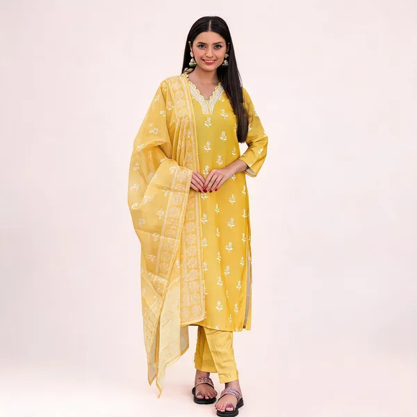 Yellow_Cotton_Straight_Embroidered_Kurta_Set_For_Women
