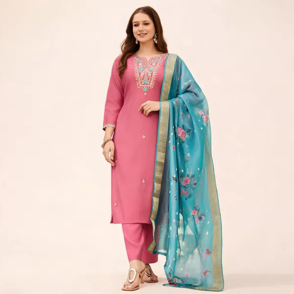 Pink_Viscose_Silk_Straight_Embroidered_Kurta_Set_For_Women