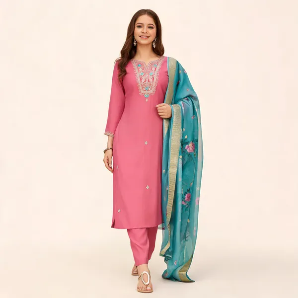 Pink_Viscose_Silk_Straight_Embroidered_Kurta_Set_For_Women