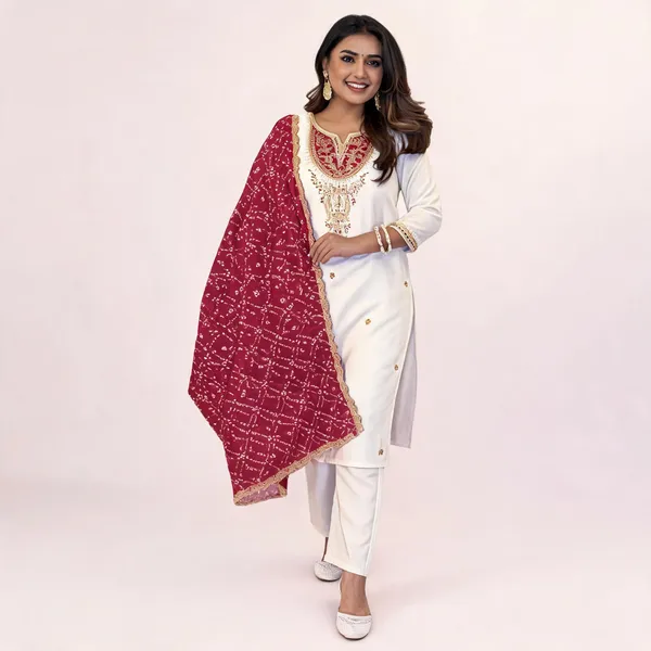 White_Viscose_Straight_Embroidered_Kurta_Tapered_Pant_Dupatta_Set_For_Women