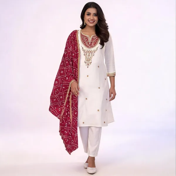White_Viscose_Straight_Embroidered_Kurta_Tapered_Pant_Dupatta_Set_For_Women