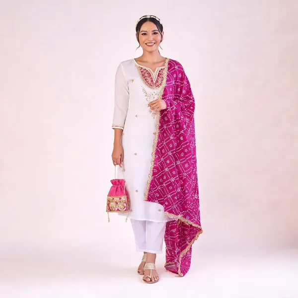White_Cotton_Printed_Kurta_Pant_Dupatta_Set_For_Women