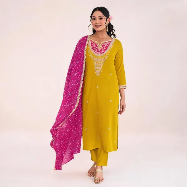 Yellow_Cotton_Printed_Straight_Kurta_Pant_Dupatta_Set_For_Women