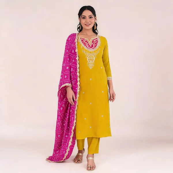 Yellow_Cotton_Printed_Straight_Kurta_Pant_Dupatta_Set_For_Women