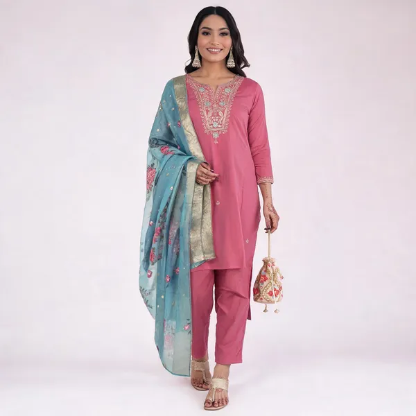 Pink_Viscose_Silk_Straight_Embroidered_Kurta_Set_For_Women