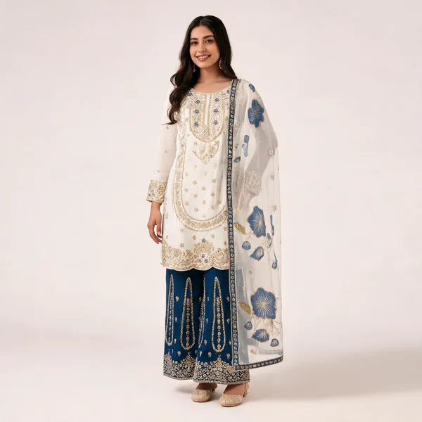 Multicolor_Cotton_Embroidered_Festive_Kurta_Set_For_Women