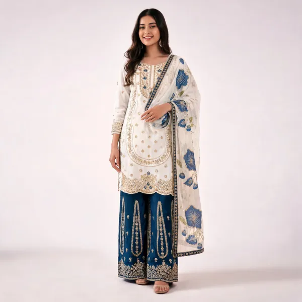 Multicolor_Cotton_Embroidered_Festive_Kurta_Set_For_Women