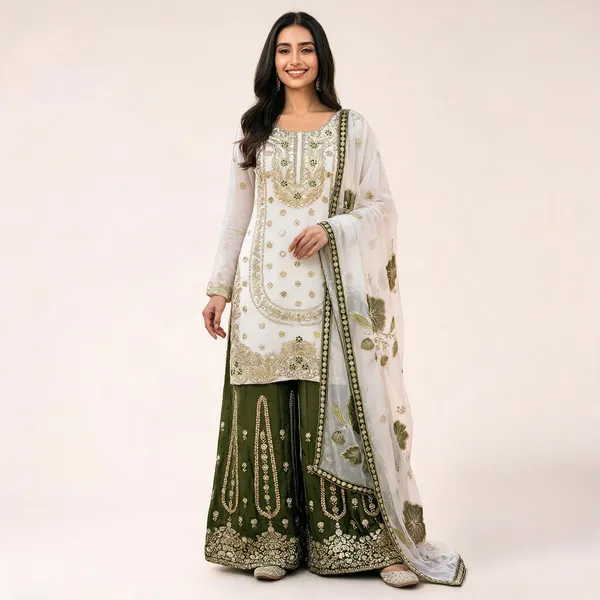 Green_Cotton_Embroidered_Kurta_Palazzo_Dupatta_Set_For_Women